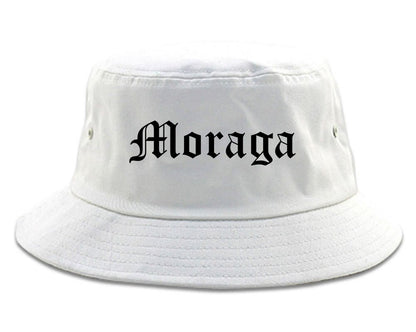 Moraga California CA Old English Mens Bucket Hat White