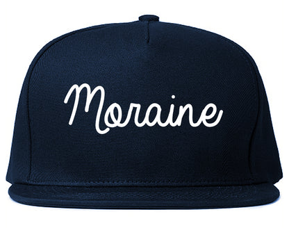 Moraine Ohio OH Script Mens Snapback Hat Navy Blue