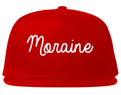 Moraine Ohio OH Script Mens Snapback Hat Red