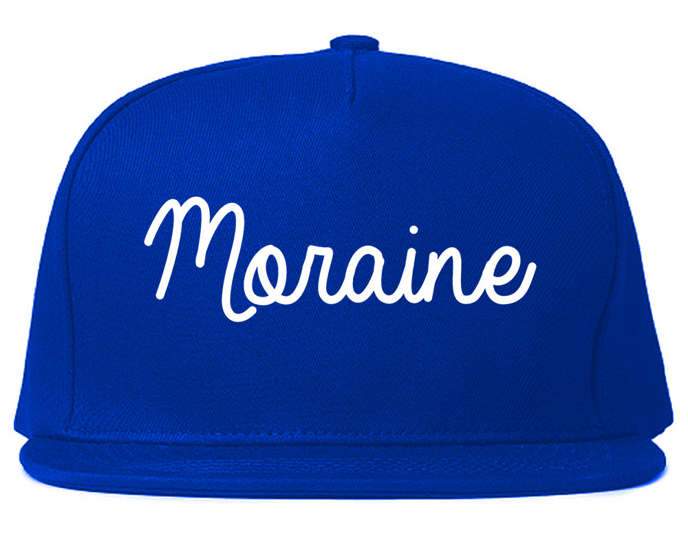 Moraine Ohio OH Script Mens Snapback Hat Royal Blue