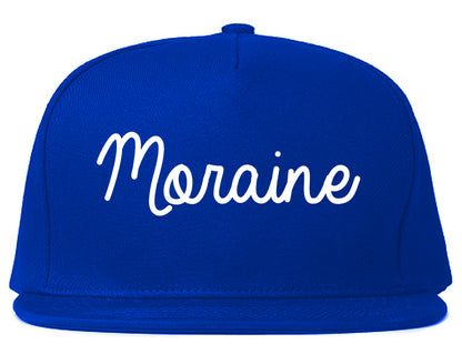 Moraine Ohio OH Script Mens Snapback Hat Royal Blue