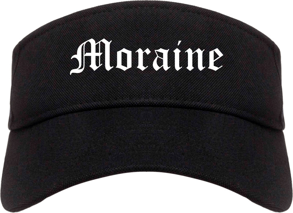 Moraine Ohio OH Old English Mens Visor Cap Hat Black