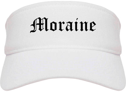 Moraine Ohio OH Old English Mens Visor Cap Hat White