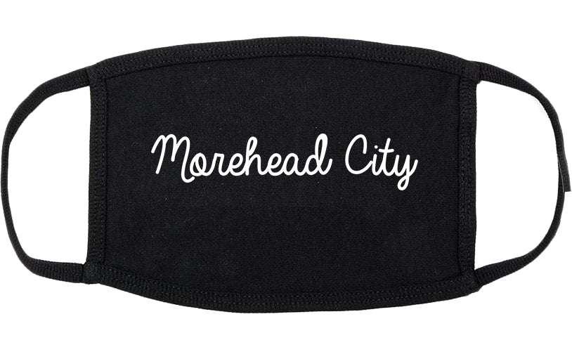 Morehead City North Carolina NC Script Cotton Face Mask Black