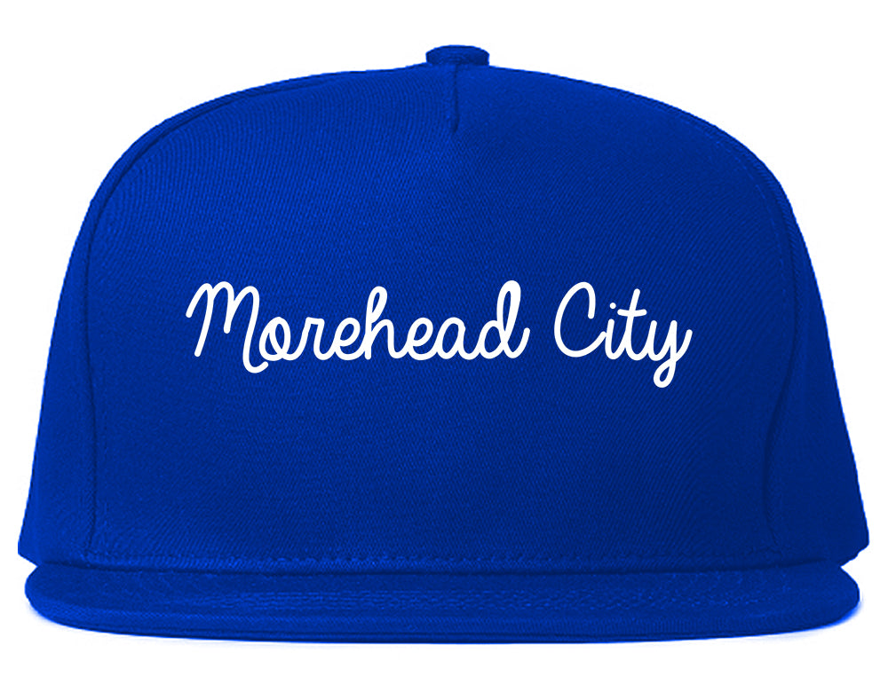 Morehead City North Carolina NC Script Mens Snapback Hat Royal Blue