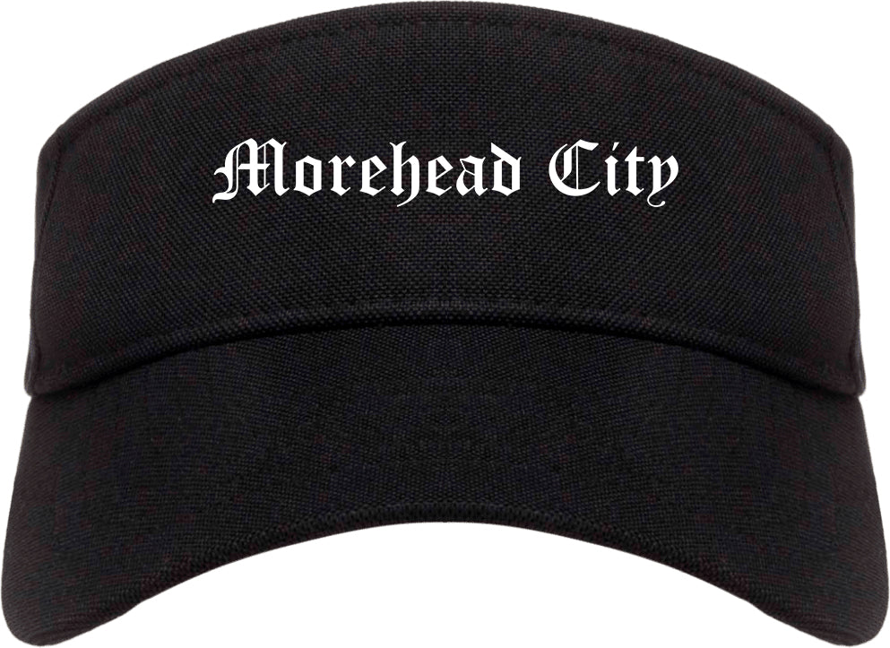 Morehead City North Carolina NC Old English Mens Visor Cap Hat Black