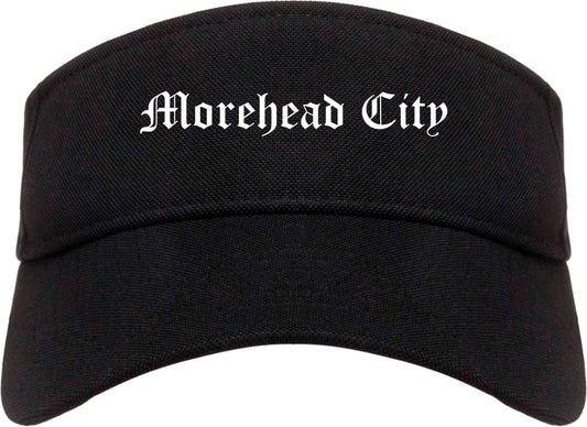 Morehead City North Carolina NC Old English Mens Visor Cap Hat Black