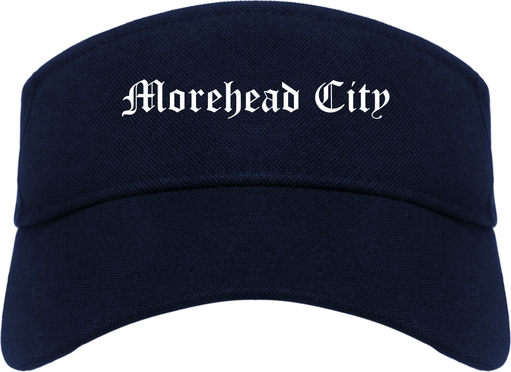 Morehead City North Carolina NC Old English Mens Visor Cap Hat Navy Blue