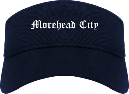 Morehead City North Carolina NC Old English Mens Visor Cap Hat Navy Blue