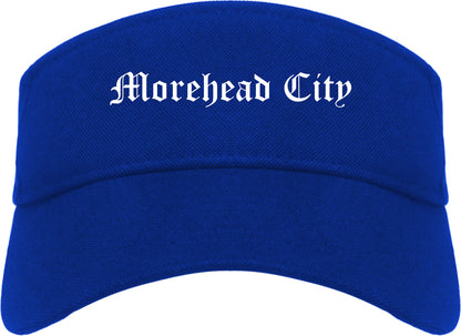 Morehead City North Carolina NC Old English Mens Visor Cap Hat Royal Blue