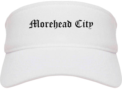 Morehead City North Carolina NC Old English Mens Visor Cap Hat White