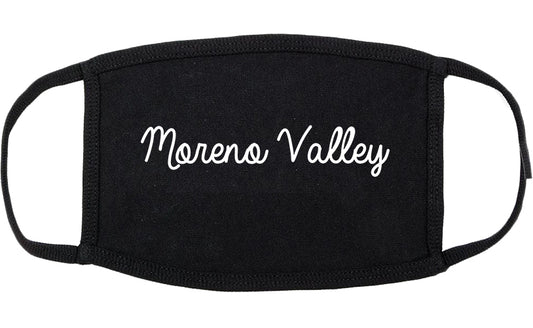 Moreno Valley California CA Script Cotton Face Mask Black