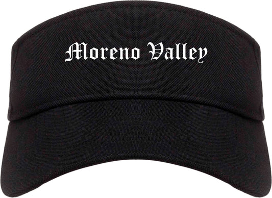 Moreno Valley California CA Old English Mens Visor Cap Hat Black