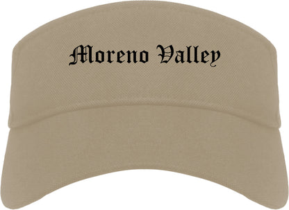 Moreno Valley California CA Old English Mens Visor Cap Hat Khaki