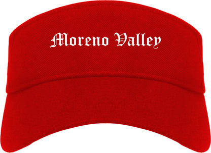 Moreno Valley California CA Old English Mens Visor Cap Hat Red
