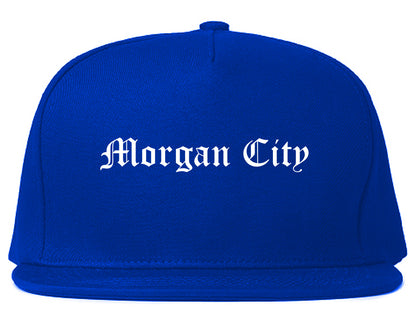 Morgan City Louisiana LA Old English Mens Snapback Hat Royal Blue