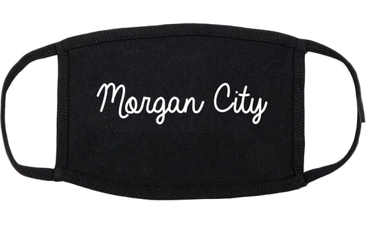 Morgan City Louisiana LA Script Cotton Face Mask Black
