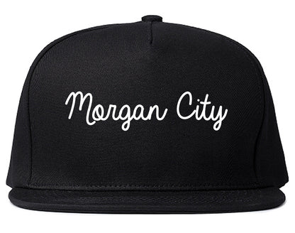 Morgan City Louisiana LA Script Mens Snapback Hat Black