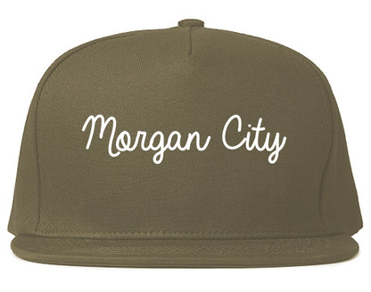 Morgan City Louisiana LA Script Mens Snapback Hat Grey