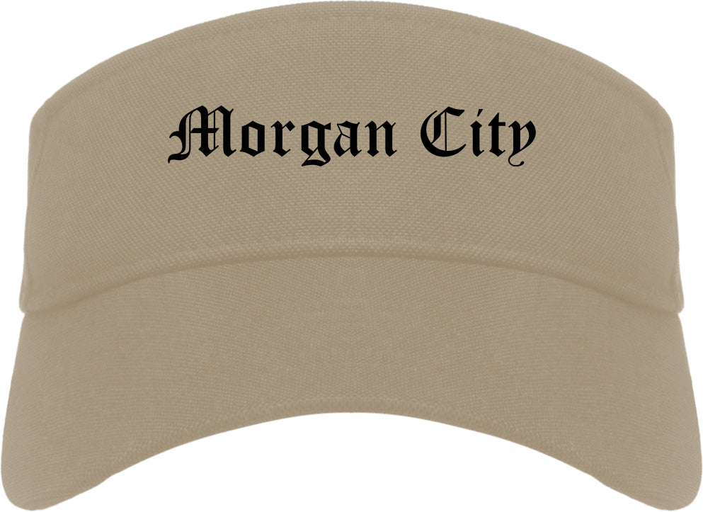 Morgan City Louisiana LA Old English Mens Visor Cap Hat Khaki