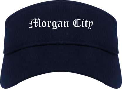 Morgan City Louisiana LA Old English Mens Visor Cap Hat Navy Blue
