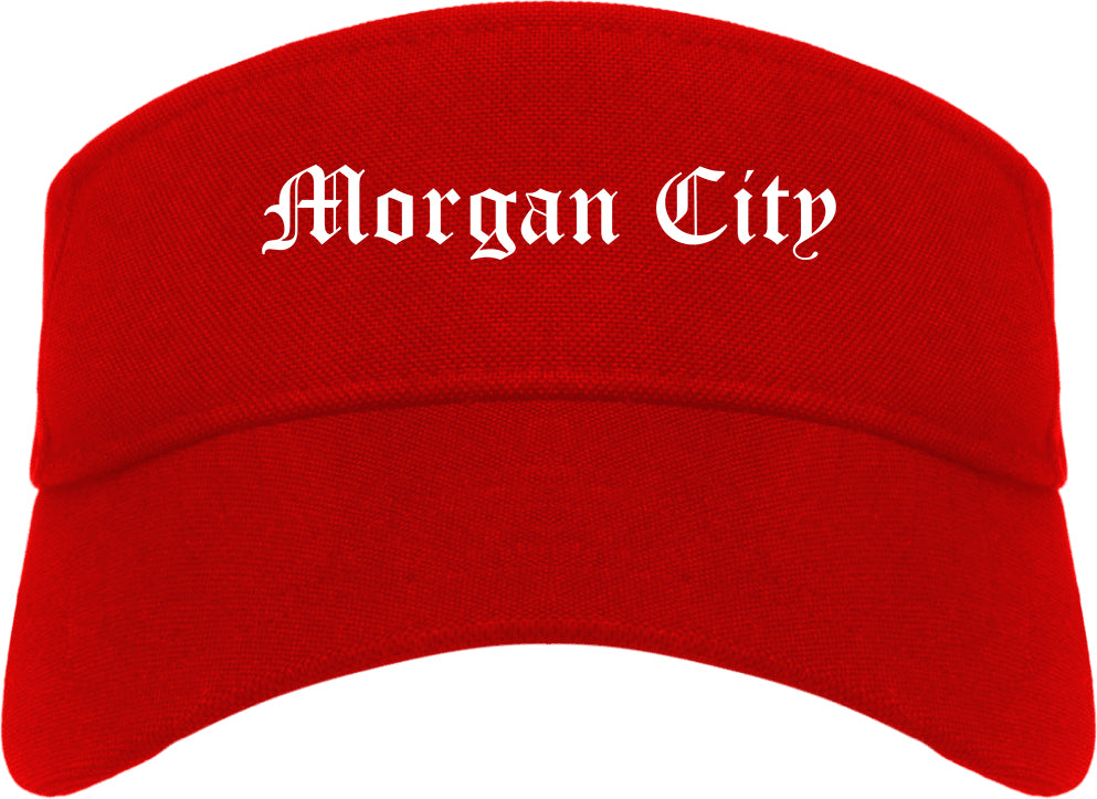 Morgan City Louisiana LA Old English Mens Visor Cap Hat Red