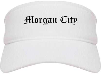 Morgan City Louisiana LA Old English Mens Visor Cap Hat White