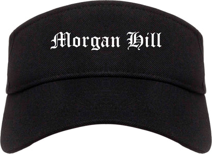 Morgan Hill California CA Old English Mens Visor Cap Hat Black