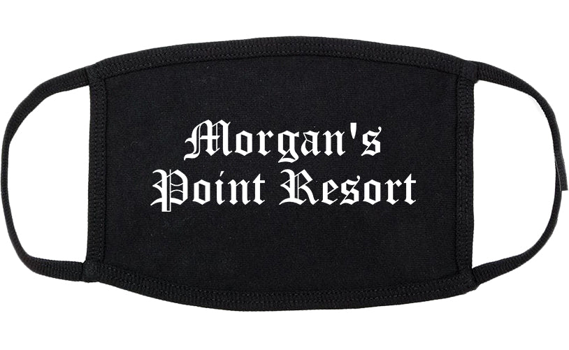 Morgan's Point Resort Texas TX Old English Cotton Face Mask Black