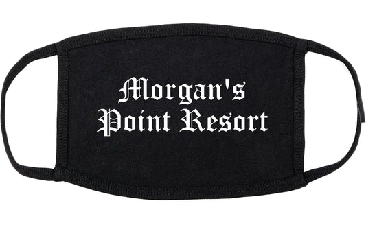 Morgan's Point Resort Texas TX Old English Cotton Face Mask Black