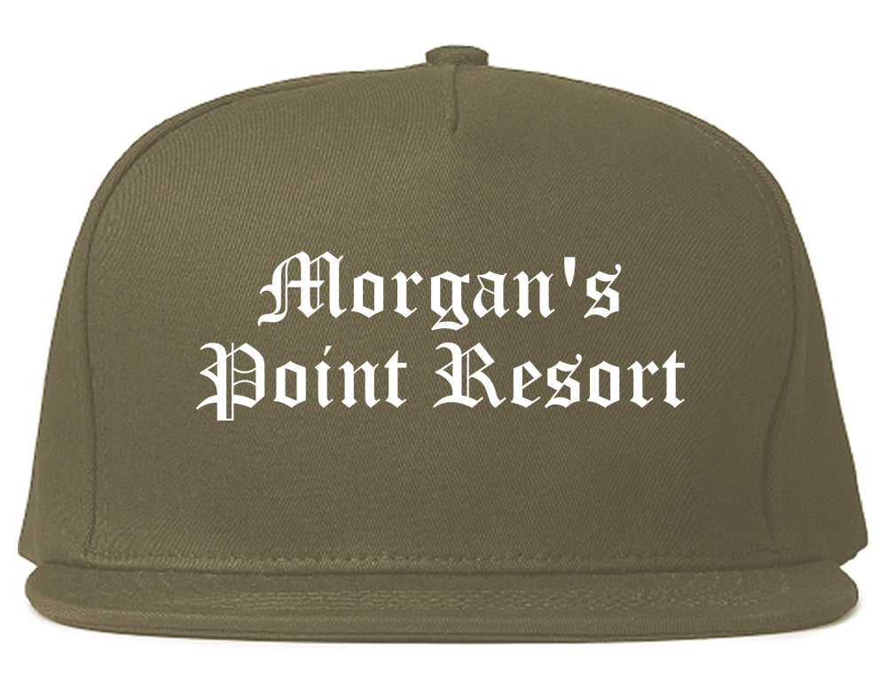 Morgan's Point Resort Texas TX Old English Mens Snapback Hat Grey