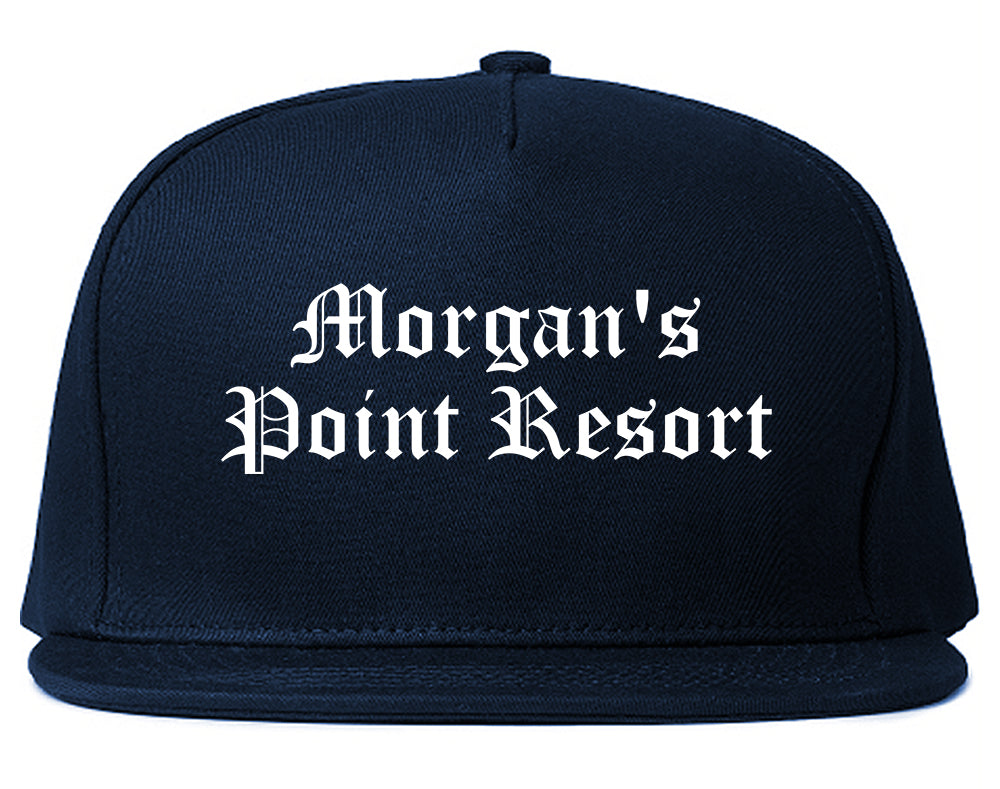 Morgan's Point Resort Texas TX Old English Mens Snapback Hat Navy Blue