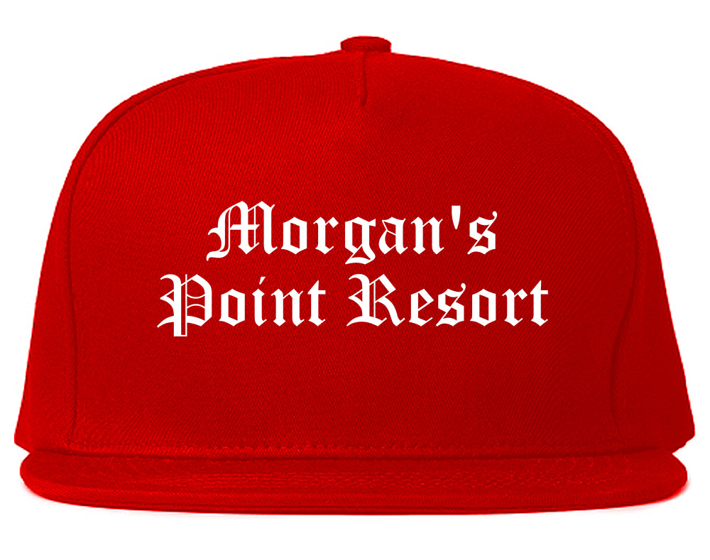 Morgan's Point Resort Texas TX Old English Mens Snapback Hat Red