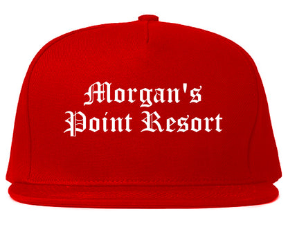 Morgan's Point Resort Texas TX Old English Mens Snapback Hat Red