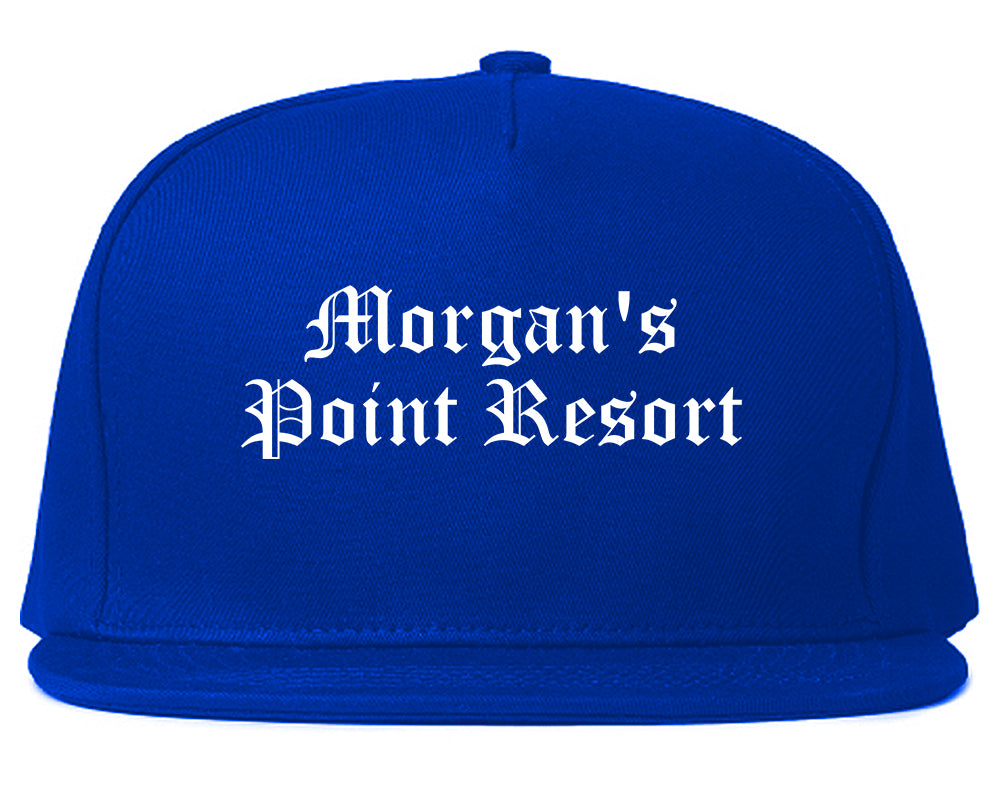 Morgan's Point Resort Texas TX Old English Mens Snapback Hat Royal Blue