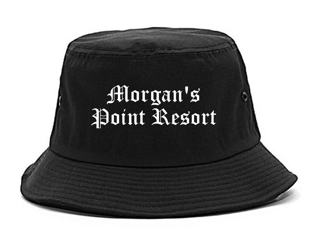 Morgan's Point Resort Texas TX Old English Mens Bucket Hat Black