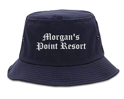 Morgan's Point Resort Texas TX Old English Mens Bucket Hat Navy Blue