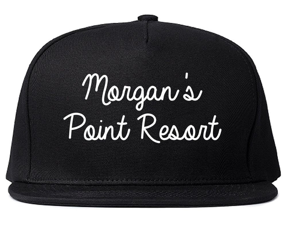 Morgan's Point Resort Texas TX Script Mens Snapback Hat Black