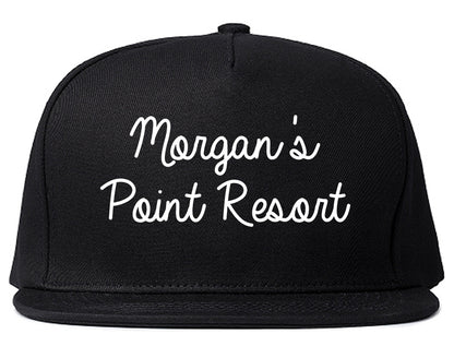 Morgan's Point Resort Texas TX Script Mens Snapback Hat Black