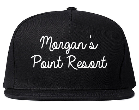 Morgan's Point Resort Texas TX Script Mens Snapback Hat Black