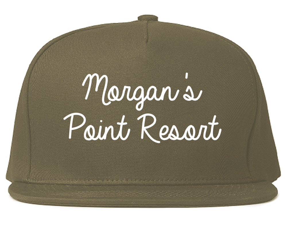 Morgan's Point Resort Texas TX Script Mens Snapback Hat Grey