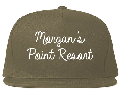 Morgan's Point Resort Texas TX Script Mens Snapback Hat Grey