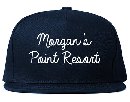 Morgan's Point Resort Texas TX Script Mens Snapback Hat Navy Blue