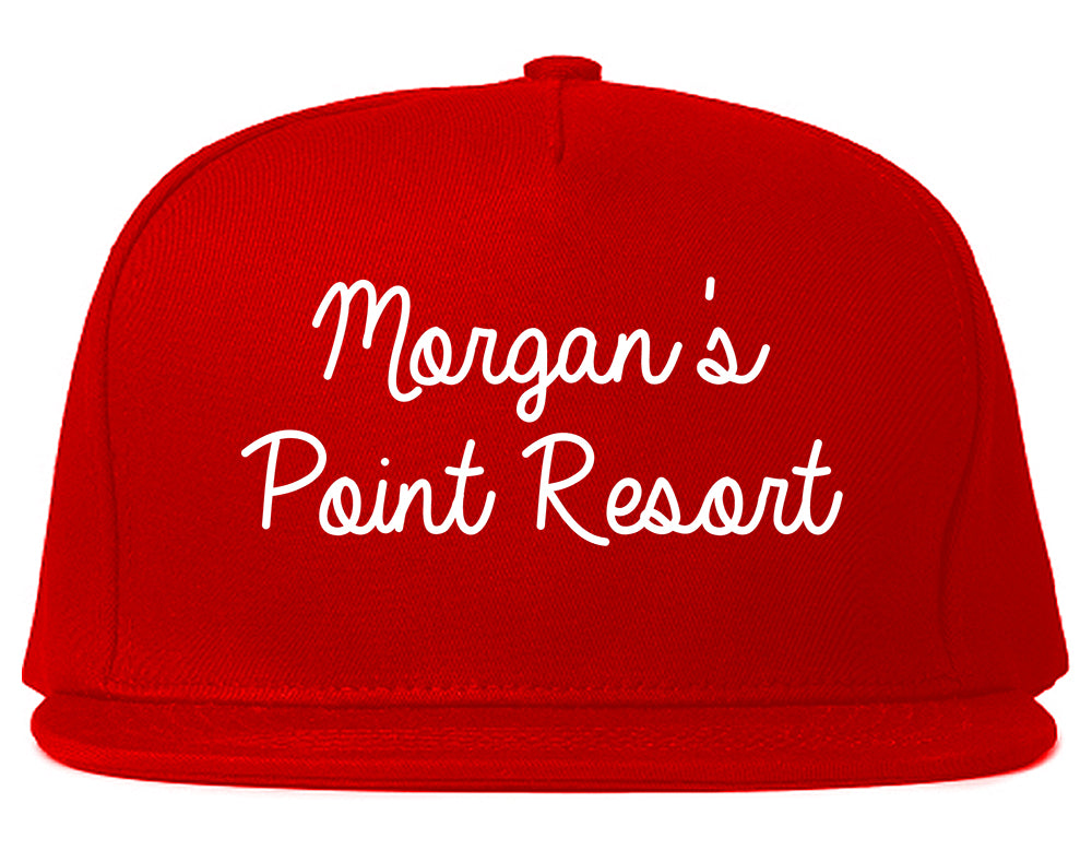 Morgan's Point Resort Texas TX Script Mens Snapback Hat Red
