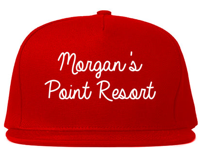 Morgan's Point Resort Texas TX Script Mens Snapback Hat Red
