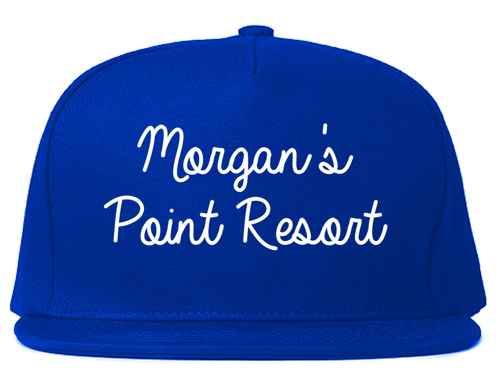 Morgan's Point Resort Texas TX Script Mens Snapback Hat Royal Blue