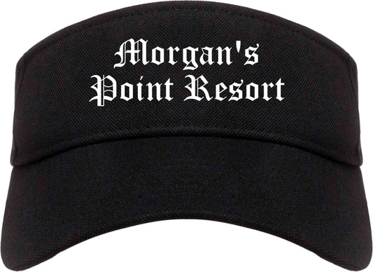 Morgan's Point Resort Texas TX Old English Mens Visor Cap Hat Black