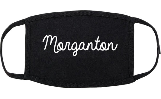 Morganton North Carolina NC Script Cotton Face Mask Black