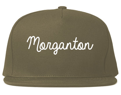 Morganton North Carolina NC Script Mens Snapback Hat Grey