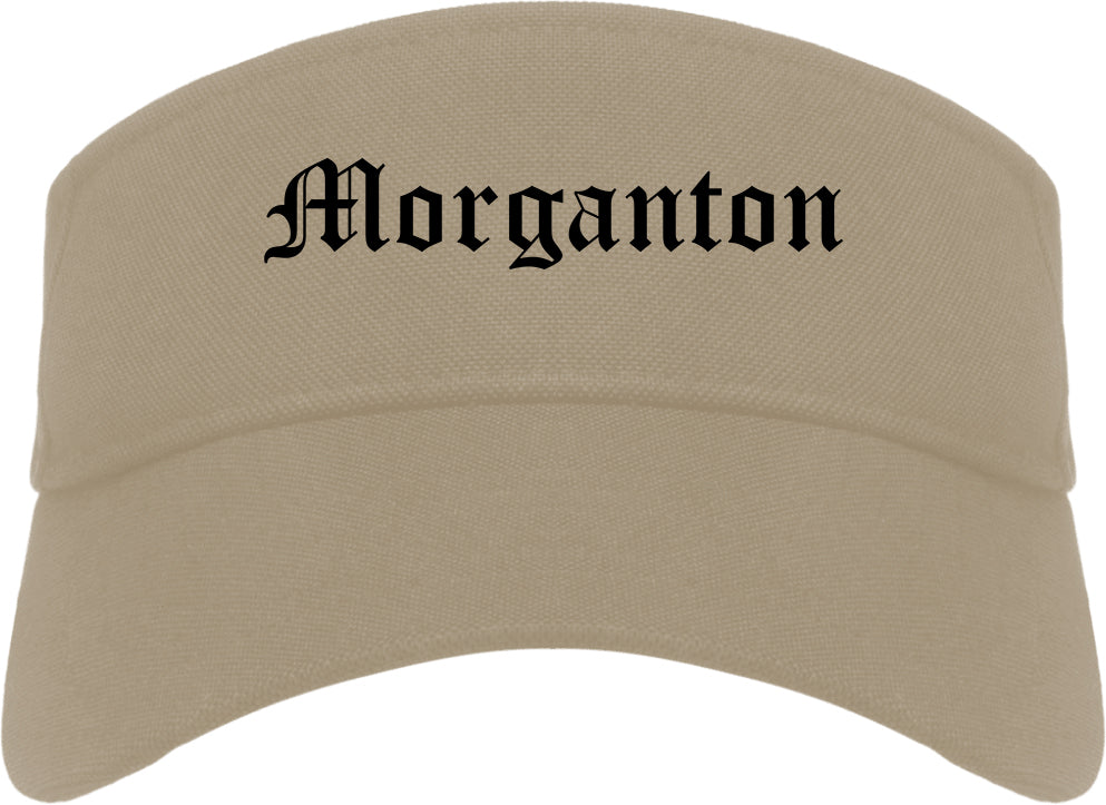 Morganton North Carolina NC Old English Mens Visor Cap Hat Khaki